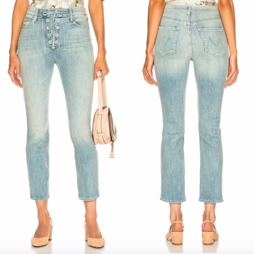 Mother The Dazzler Lace Up Ankle Jeans - Picture 1 of 6